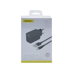 Carregador Foneng EU76 USB 2,1A com Cabo Micro 1m Preto